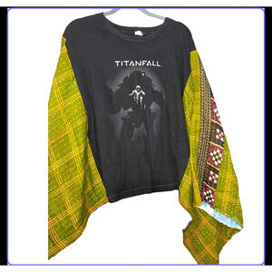 TITANFALL kantha tee poncho one size cycle handmade